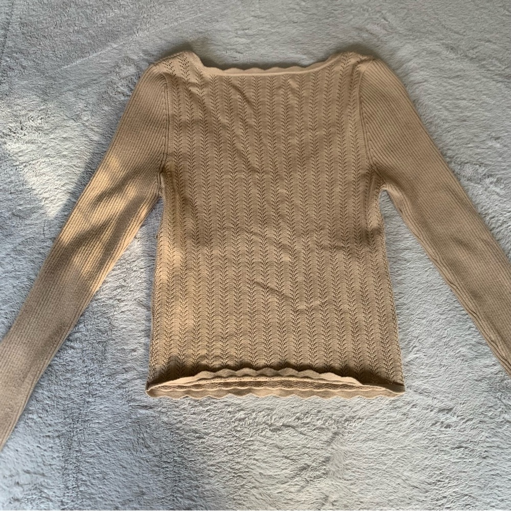 Wilfred Aritzia Soloist Sweater Cream Sz Medium Knit - Picture 7 of 7